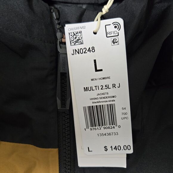 Adidas TERREX Multi 2L RAIN.RDY Hiking Senderismo Black Bronze Jacket Mens Large - Picture 2 of 7
